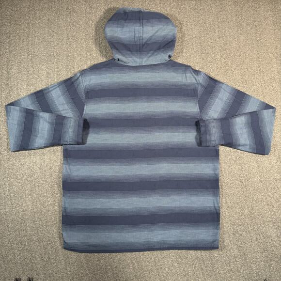 Patagonia Hoodie Mens Large Blue Lightweight Fjord Flannel Hoody Striped Organic - Picture 3 of 16